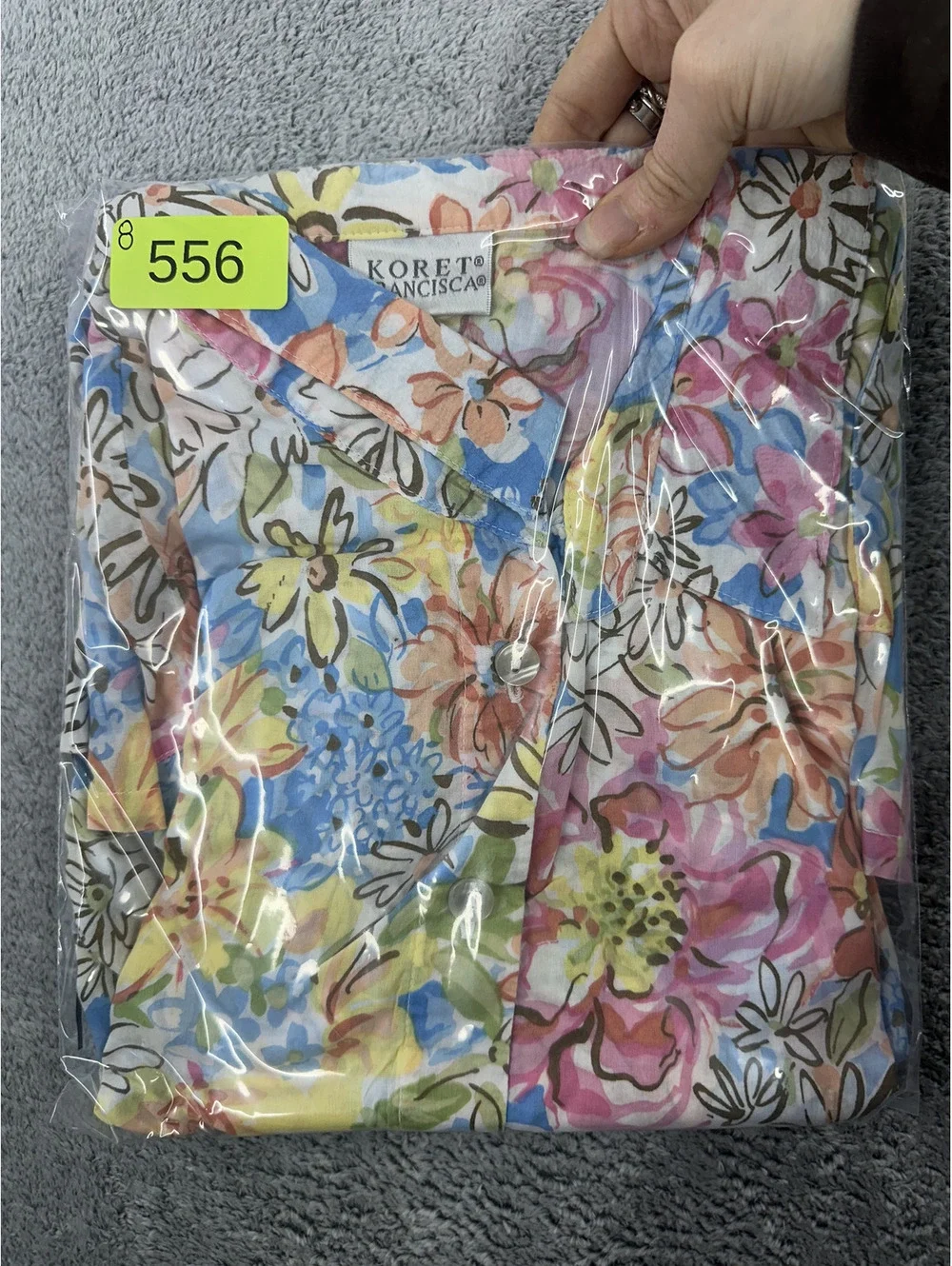 Koret Francisca Vintage Floral Button Front Blouse with Relaxed Oversized Fit
